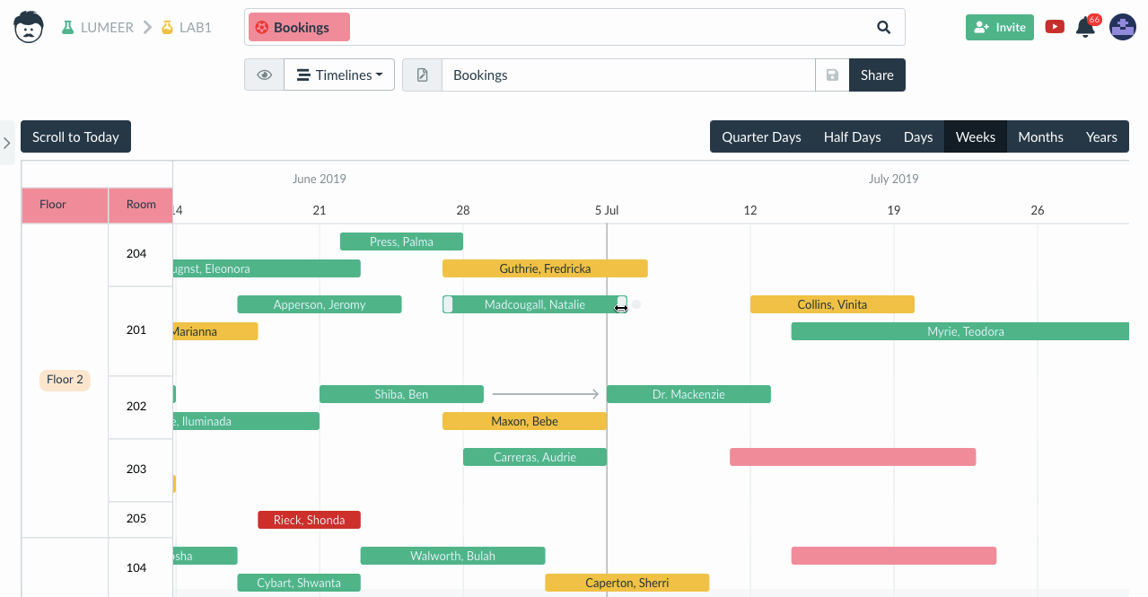 timelines view move around