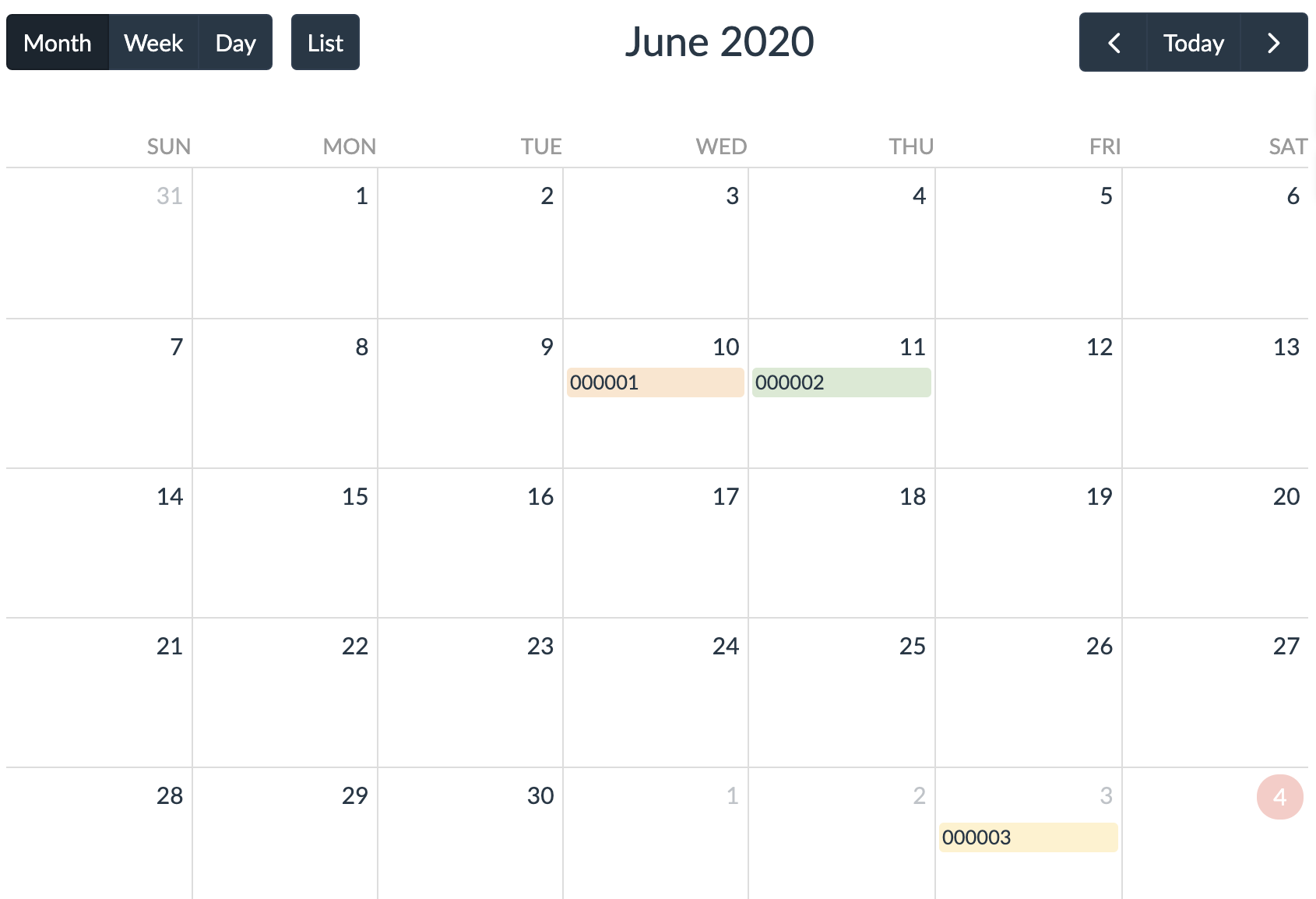 Inventory Tracking Template orders calendar