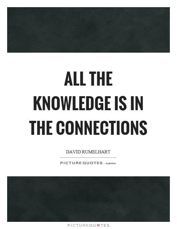 David Rumelhart quote: All the knowledge is in the connections | David Rumelhart quotes, Rumelhart quote, quotes