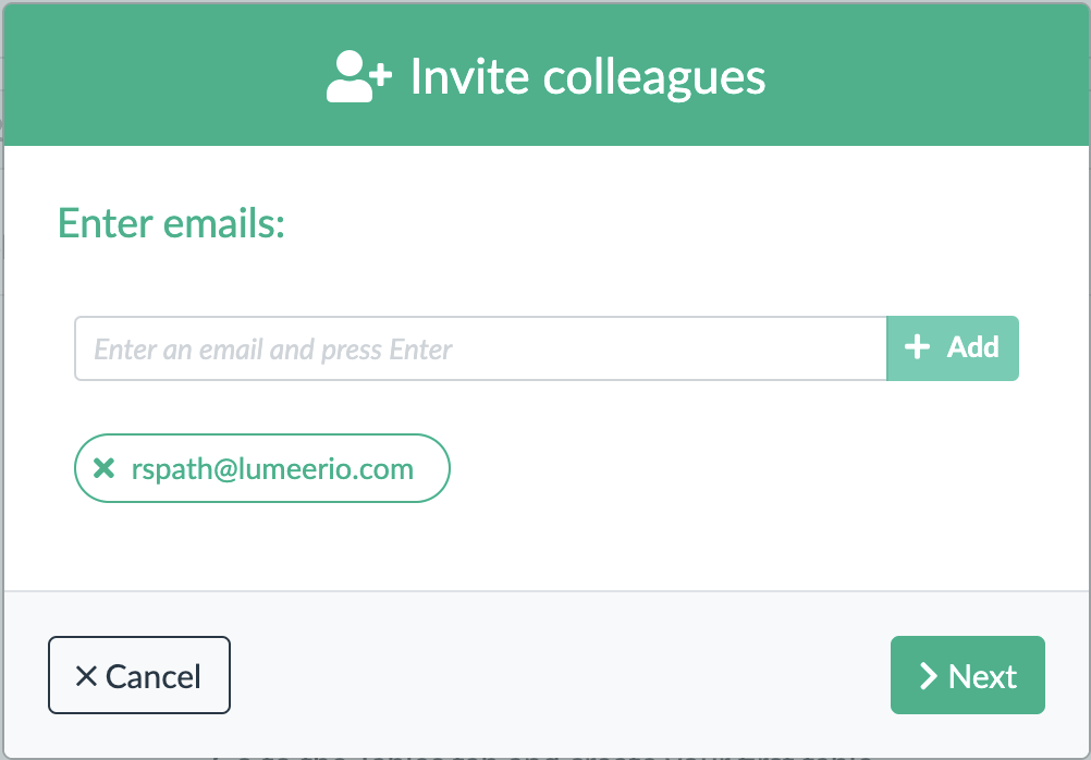 invite users dialog