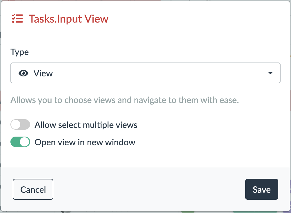 view data type configuration