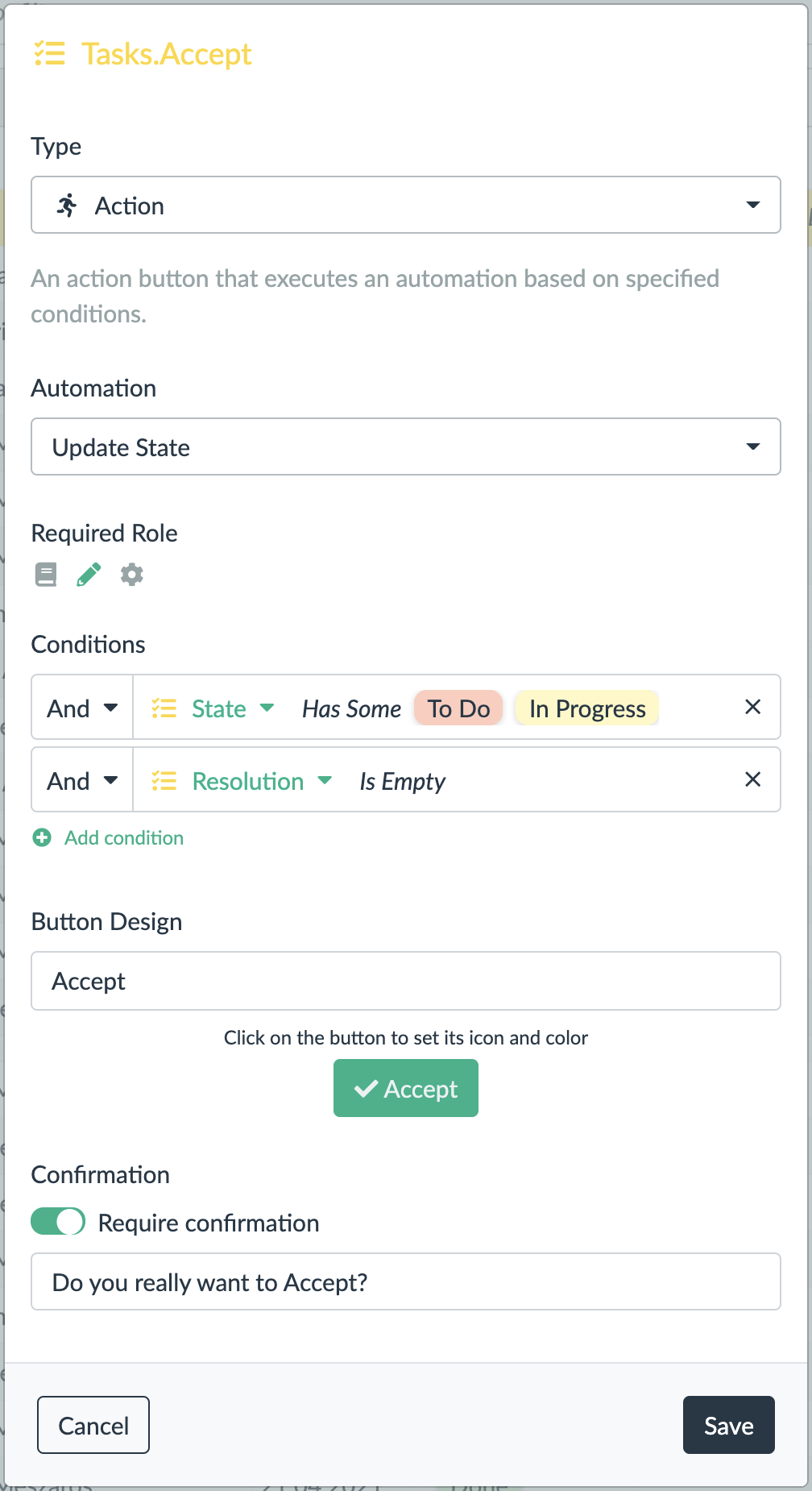 action attribute data type settings