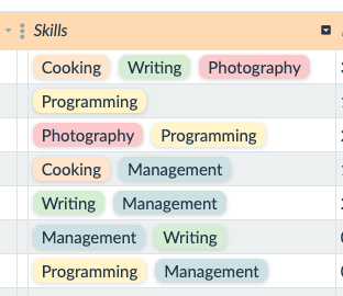 multiple selection values