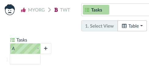 basic table view with an empty table