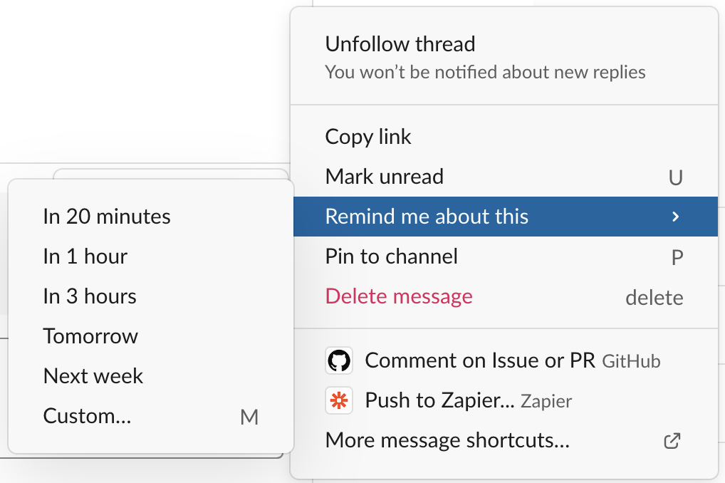 how to use slack to set message reminders
