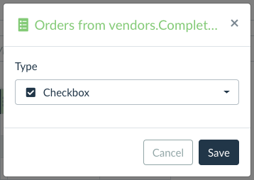 checkbox type selected