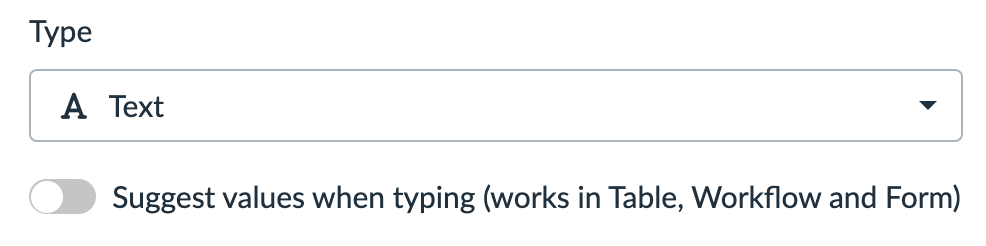 Suggest values when typing input to some data types