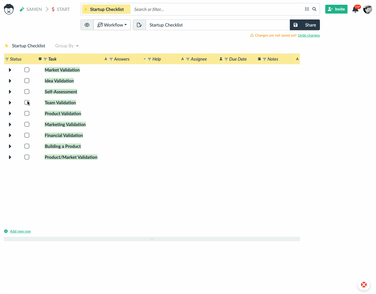 managing subtasks and other hierarchies in the workflow view