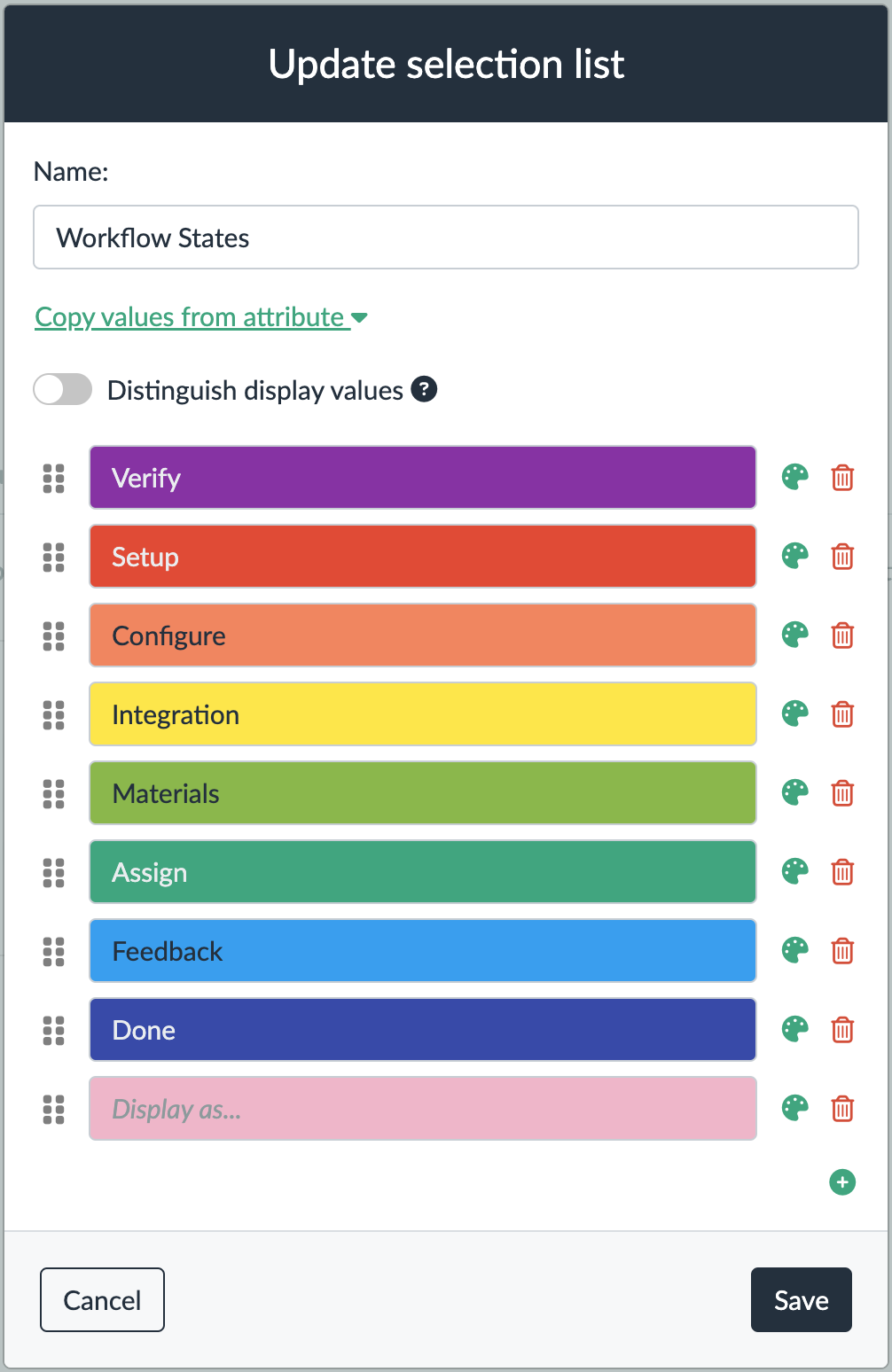 updated list of workflow states